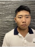 ツーブロックビジネスショートフェードかき上げコンマヘア