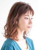 アース 三軒茶屋店(HAIR&MAKE EARTH) 三軒茶屋_レディース_コテ巻き_ミディアム_ピンクブラウン_小顔