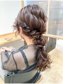 編みおろしアレンジ/結婚式ヘア/お呼ばれアレンジ