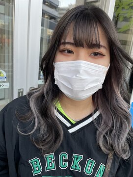 ラグーン(LAGOON) インナーカラー☆ホワイトグレー☆セミロング