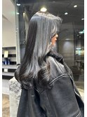 ブルーブラック韓国ヘアーダークグレー暗髪カラー髪質改善艶髪