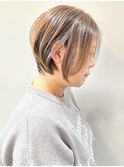 <前下がりショート耳かけショートボブ大人ショートボブ30代40代2