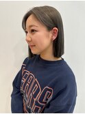 ボブ×くすみベージュ
