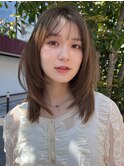 髪質改善縮毛矯正レイヤーカット顔周り前髪韓国ミニウルフ/原宿