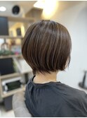 丸みショート×アッシュブラウン【対馬】