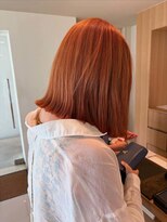 ユウヘアー 大高店(U Hair)&nbsp;オレンジ×ロブ/ブリーチ/ダブルカラー