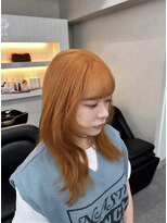 クム 横浜(qumu)&nbsp;【qumu MARIKO】シャーベットオレンジ×レイヤーカット