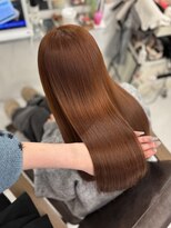 ハピネス 梅田茶屋町店(HAPPINESS)&nbsp;オレンジブラウン ブリーチなしカラー 艶髪 髪質改善 大阪 梅田