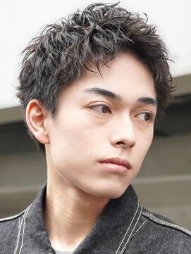 エリマバイフィフス 調布(elima by fifth) スパイキーショートビジネスショートツイストパーマ刈り上げ30代