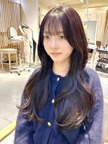 ネオリーブウリ 二子玉川店(Neolive uri)&nbsp;ミディアムヘア暗めカラーデザインカラーフェイスフレーミング