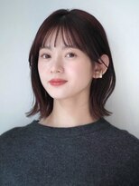 ガーデンヨコハマエスト(GARDEN YOKOHAMA est) ミディアム 暗めカラー ワンカール 外ハネ 前髪 おとな