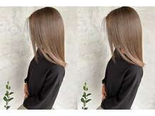 ケアブリーチ使用！外国人風透明感カラーで透け感UP