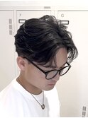 刈り上げセンターパート/フェザーパーマ/ニュアンスパーマ