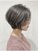 イメチェンヘアスタイル 、ピンクベージュ、アンブレラカラー