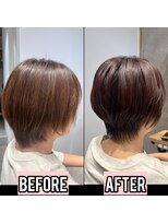 アルトル 池袋2nd(altru)&nbsp;◇大人40代50代60代ショートボブ丸みショート白髪ぼかし