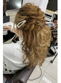 【ヘアセット】ハーフアップ×編み込み