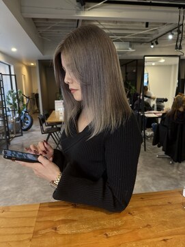 ナンバー(number+) 30代40代ダブルカラーミルクティアッシュデザインカラー