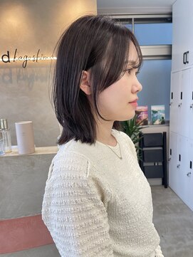 サンド 鹿児島中央(sand) @ayumi_sand くびれミディ　ボブレイヤー　顔まわりカット