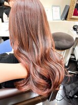 ミシェリー 新宿店(misherry)&nbsp;☆小顔韓国風巻きロングレイヤーアプリコットオレンジ新宿