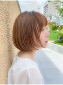 ハイ透明感ベージュ/ミニボブ/小顔ヘア/簡単スタイリング