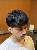 銀座　理容室　ワンカール前下がりパーマ