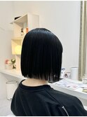 黒髪ボブ×サラツヤストレート