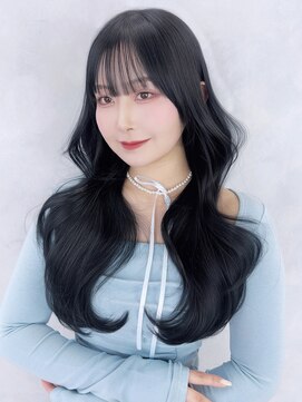 アルバム 銀座(ALBUM GINZA) 暗めカラー韓国ヘア前髪カット顔周りレイヤーロング_F0692