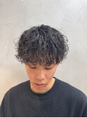 シャドウパーマ刈り上げマッシュ