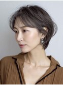 大人ショートレイヤー白髪ぼかし脱白髪染め40代50代60代原宿