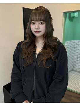 スリット(slit) ブラウンベージュゆるウェーブセミロング