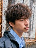名古屋ルーズパーマシャドウパーマメンズマッシュ緩めスパイラル