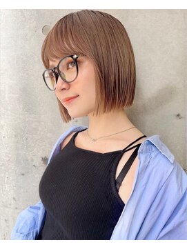 ロンド 銀座(Lond) ☆春日☆縮毛矯正ミルクブラウンダウンバングダークパープル23