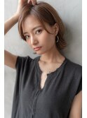 大人かわいい前髪セシルカットココアブラウンフリンジウェーブ