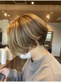 30代40代50代刈り上げ女子/グレージュカラー/ツーブロック