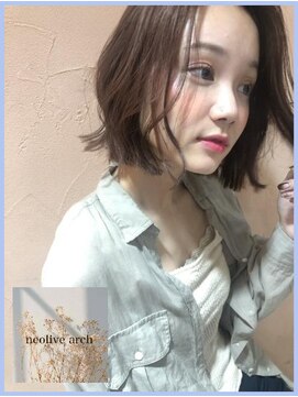 ネオリーブアーチ 武蔵小山店(Neolive arch) ピンクブラウン ☆ 透明感カラー ボブ 【イナガキ】