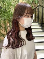 ゼスト 吉祥寺店(ZEST)&nbsp;【コーラルピンク×インナーカラー】zest吉祥寺　青木桜