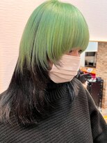 スターリバー(STAR RIVER) 黄緑×ダークブラック アンブレラ