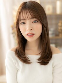 カバーヘア ブリス 北浦和(COVER HAIR bliss) 大人フェミニン顔回りレイヤー艶髪セミディa北浦和20代30代40代