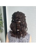 佐賀/結婚式/お呼ばれ/ヘアアレンジ/ハーフアップ/編み込み