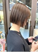 黒髪/ボブウルフ/ネビージュ/小顔/ワンレン/髪質改善/前髪