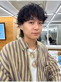 マッシュウルフ　ウルフパーマ　くるくるパーマ　メンズカット