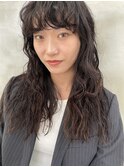 ロングパーマ 外国人風パーマ  くせ毛風パーマ　y5