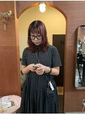 ブリーチなしカラーピンクベージュ顔周りレイヤーカット韓国ヘア