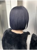 ラベンダーカラー/ラベンダーアッシュ/ボブ/切りっぱなし