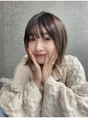 ミディアムボブ_インナーカラー