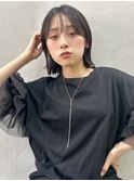 【中西里美】黒髪ボブ/外はねボブ/ワイドバング/町田