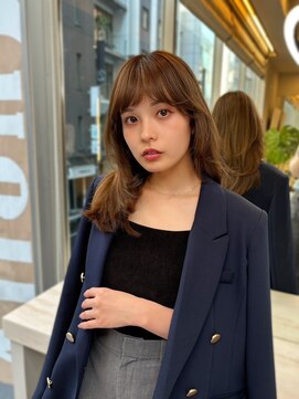 アロン(Allons Ginza) レイヤーカット/アプリコットオレンジ/韓国ヘア/くびれヘア/銀座