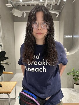 テクネ 天神大名(techne) 天神大名顔周りレイヤーカットミディアムボブタッセルボブパーマ