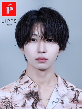 リップス 天神(LIPPS) こぼれ毛センターパートソフトツイストツーブロックショート黒髪