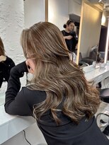 ブレンド 渋谷(BLend)&nbsp;ホワイトグレージュミニウルフデジタルパーマチェリーブラウン